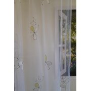 Stores Gardinenstoff Ausbrenner Blume weiß...
