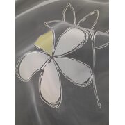 Stores Gardinenstoff Ausbrenner Blume weiß grün transparent, Reststück 3,4 m