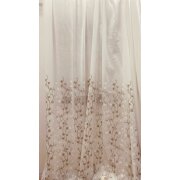 Stickereistores Gardine Stores bestickt Blumen creme taupe transparent, Meterware