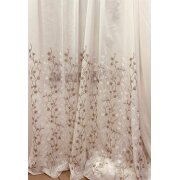 Stickereistores Gardine Stores bestickt Blumen creme...