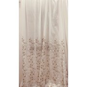 Stickereistores Gardine Stores bestickt Blumen creme taupe transparent, Reststück 1m