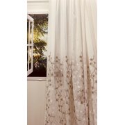 Stickereistores Gardine Stores bestickt Blumen creme taupe transparent, Reststück 1m