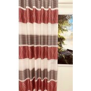 Dekostoff Vorhang Gardine Streifen rot grau wei&szlig; teiltransparent, Meterware