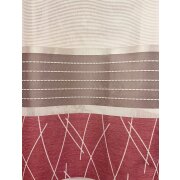 Dekostoff Vorhang Gardine Streifen rot grau wei&szlig; teiltransparent, Meterware