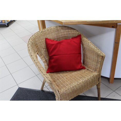 Landhaus Kissenhülle Kissen Bezug 40 x 40 Leinenoptik einfarbig, Farbauswahl hochrot-313