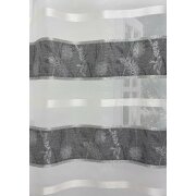 Dekostoff Vorhang Streifen Blumen natur grau anthrazit teiltransparent, Meterware