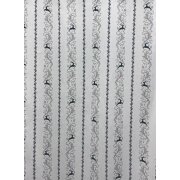 Landhaus Dekostoff Gardine Vorhang Hirsch Ranke beige grün blickdicht, Reststück 3,1 m