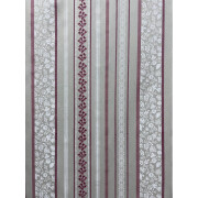 Landhaus Dekostoff beige Streifen rot wei&szlig; Blumen rot wei&szlig; blickdicht, Meterware