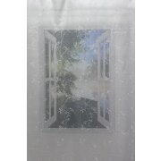 Stores Vorhang Leinenoptik wei&szlig; Blumenranken transparent, 280 cm, Meterware
