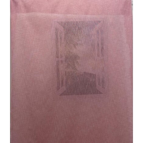 Dekostoff Gardine Vorhang Leinenoptik rosa transparent, fertig genäht