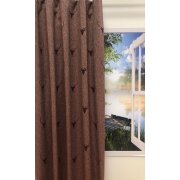 Landhaus Gardine Vorhang Dekoschal Hirschkopf rot beige...