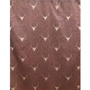 Landhaus Gardine Vorhang Dekoschal Hirschkopf rot beige blickd., fertig genäht