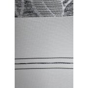 Dekostoff Vorhang Querstreifen Bl&auml;tter beige grau wei&szlig; teiltransparent, Meterware