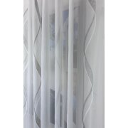 Stores Vorhang Leinenoptik Wellen hellgrau-silber...
