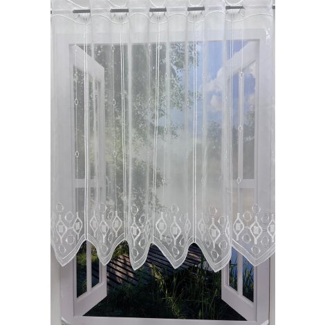 Panneaux Scheibengardine moderne Stickerei natur creme H 70 cm, Reststück 3,45 m