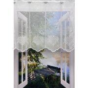 Panneaux Scheibengardine Stickerei Herz natur creme H 50 cm, Meterware
