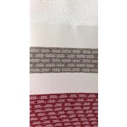 Dekostoff Vorhang Querstreifen bordeaux schlamm wei&szlig; teiltransparent, Meterware