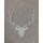 Landhaus Dekostoff Vorhang Hirsch Hirschkopf beige natur blickdicht, Meterware