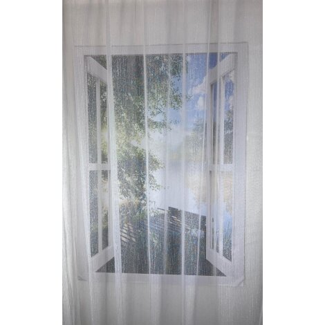 Stores Gardine Vorhang Leinenoptik hellgrau teiltransparent, Meterware