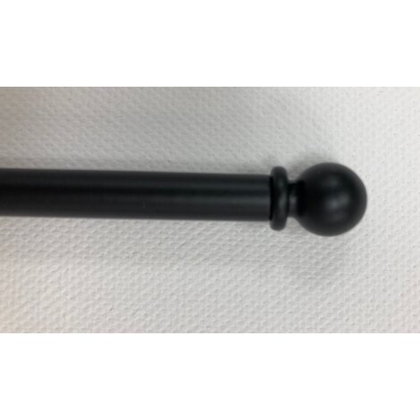 Vitragenstange Scheibenstange Kugel schwarz matt ausziehbar 40-60 cm