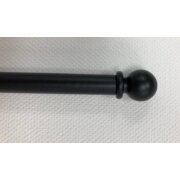 Vitragenstange Scheibenstange Kugel schwarz matt ausziehbar 40-60 cm