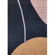 Verdunklungsstoff Vorhang Blätter schwarz creme braun, 2 Reststücke 3,45 m + 1,18 m, mit Fehler