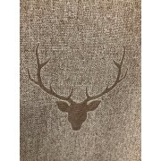 Landhaus Gardine Vorhang Dekoschal Hirschkopf beige natur, fertig genäht