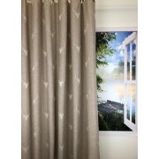 Landhaus Gardine Vorhang Dekoschal Hirschkopf beige natur, fertig genäht