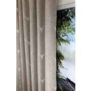 Landhaus Gardine Vorhang Dekoschal Hirschkopf beige natur, fertig genäht