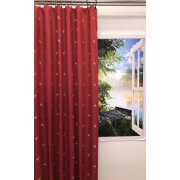 Landhaus Gardine Vorhang Dekoschal springender Hirsch rot...