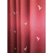 Landhaus Gardine Vorhang Dekoschal springender Hirsch rot...