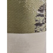 Dekoschal Vorhang Streifen Kreise wei&szlig; gr&uuml;n braun teiltransp., f. H. 1,46