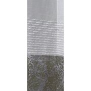 Dekoschal Vorhang Streifen Kreise wei&szlig; gr&uuml;n braun teiltransp., f. H. 1,46