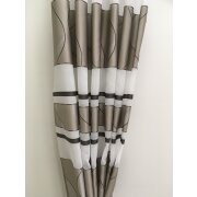 Dekoschal Vorhang Streifen Wellen wei&szlig; beige braun...
