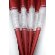Dekoschal Vorhang Streifen Kreise rot grau teiltransp.,...