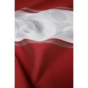 Dekoschal Vorhang Streifen Kreise rot grau teiltransp.,...
