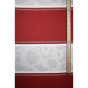 Dekoschal Vorhang Streifen Kreise rot grau teiltransp., f. H. 1,44 m