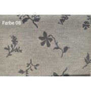 Landhaus Dekostoff Vorhang Natur-Optik Blumen Schmetterling natur, Meterware 08 anthrazit