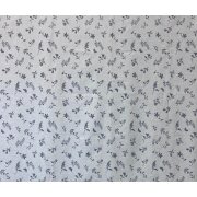 Landhaus Dekostoff Vorhang Natur-Optik Blumen Schmetterling natur, Meterware 08 anthrazit