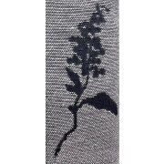 Landhaus Dekostoff Vorhang Natur-Optik Blumen Schmetterling natur, Meterware 08 anthrazit