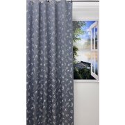 Landhaus Dekostoff Vorhang Natur-Optik Blumen Schmetterling natur, Meterware 08 anthrazit
