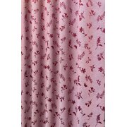 Landhaus Dekostoff Vorhang Natur-Optik Blumen Schmetterling natur, Meterware 29 rot
