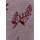 Landhaus Dekostoff Vorhang Natur-Optik Blumen Schmetterling natur, Meterware 29 rot