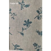 Landhaus Dekostoff Vorhang Natur-Optik Blumen Schmetterling natur, Meterware 55 beige