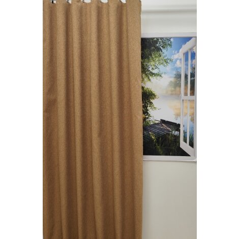 Landhaus Dekostoff Vorhang uni terracotta blickdicht, Meterware