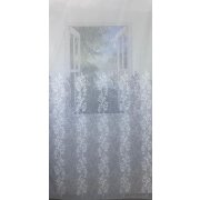 Stickereistores Gardine Stores bestickt Blumen grau weiß transparent, Meterware