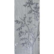 Stickereistores Gardine Stores bestickt Blumen grau weiß transparent, Meterware