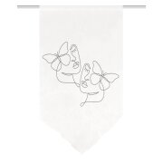 FENSTERBEHANG VOILE DIGITALDRUCK "SYLIA" 40cm x 80 cm Farbe GRAU