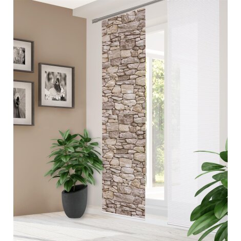 HOME in green | SCHIEBEVORHANG BAMBUSOPTIK RECYCELT DIGITALDRUCK | PARETE 60cm x 245 cm Farbe NATUR