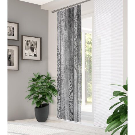 HOME in green | SCHIEBEVORHANG BAMBUSOPTIK RECYCELT DIGITALDRUCK | LEGNO 60cm x 245 cm Farbe GRAU